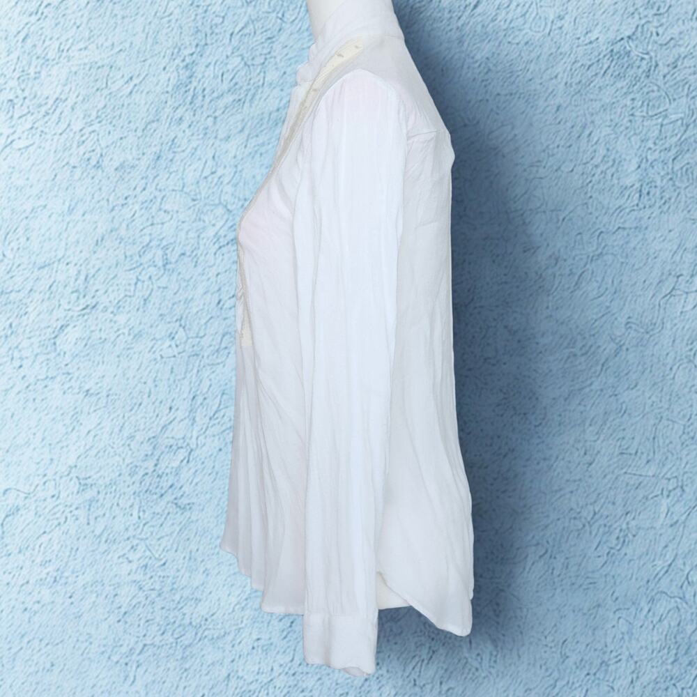 Anthropologie / Leifsdottir White Embroidered Bib-Front Blouse – Women Size 2 - Picture 5 of 9